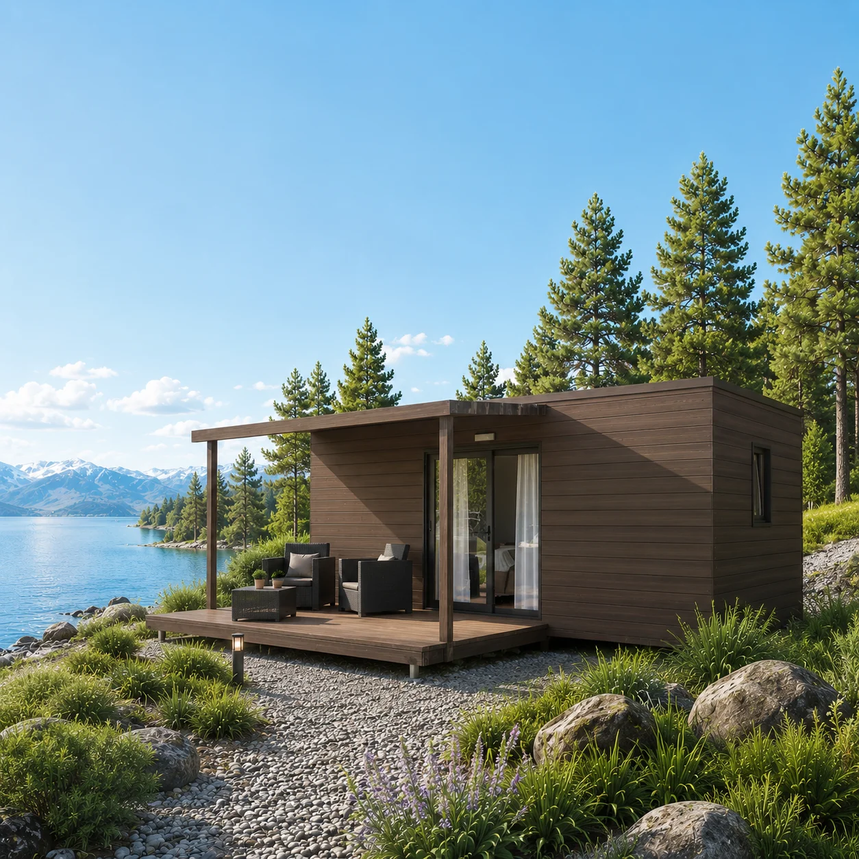 CABYNE SIX, bungalow modular para camping con terraza