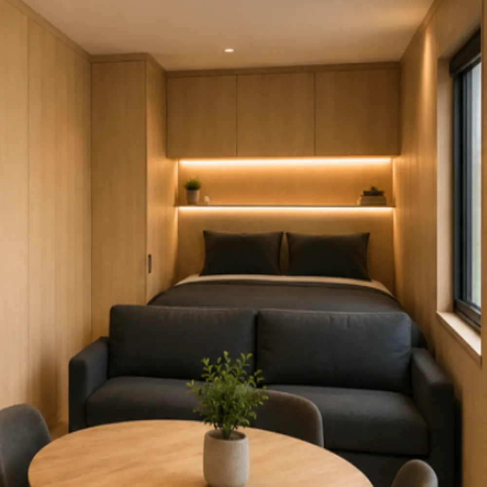 Dormitorio y sal&oacute;n de CABYNE SEVEN
